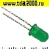 светодиод d=5мм зеленый 3-20mcd (АЛ307ГМ)