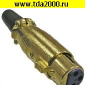 Разъём Canon Разъём XLR гнездо на кабель «золото» JD-392 (микрофонный CANON)