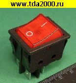 Переключатель клавишный Клавишный 31х25 4pin красный с подсветкой KCD4-JK/N, НЕОН,16А,250V,125C выключатель рокерный (Переключатель коромысловый)