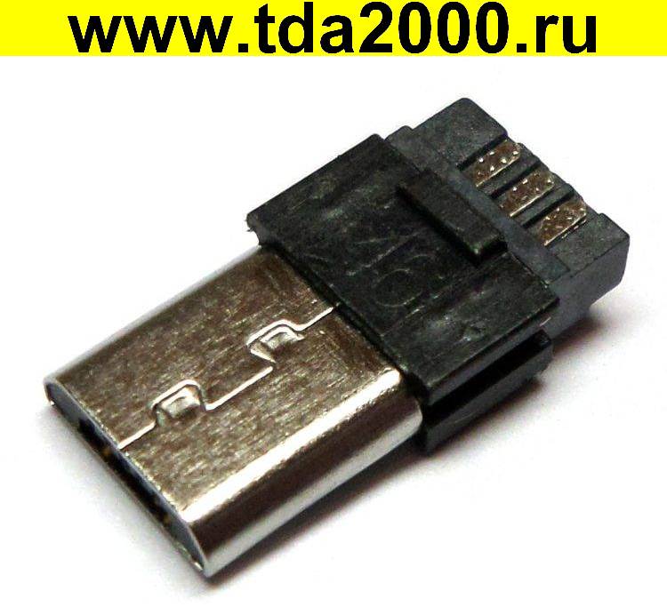 Разъём USB микро Разъём USB-микро Штекер 5 pin под пайку на кабель ...