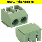 Клеммник на плату Разъём Клеммник RG126-5.0-02P терминальный блок  (колодка на плату для провода под винт)
