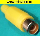 Разъём тюльпан (RCA) Разъём RCA гнездо на кабель пластмасса желтый