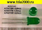 светодиод d=5мм зеленый (АЛ307 ВМ)
