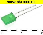светодиод прямоугольный Светодиод прямоугольный 2х5х7мм зеленый 30mcd 2,1v