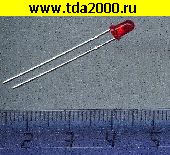 светодиод d= 3мм d=3мм красный, матовый FYL-3014 LRD 110 mcd <60°> светодиод