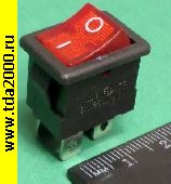 Переключатель клавишный Клавишный 21х15 4pin красный KCD1-104BO0111RKA (250в 6А) выключатель рокерный (Переключатель коромысловый)