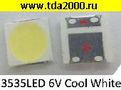 Светодиоды для подсветки ЖК ТВ чипLED 3535 6в (+) 2вт LG для подсветки TV 6-6,8V 800мА 150LM (холод.белый)