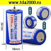 Аккумулятор цилиндрический литиевый Аккумулятор 3,7в 1200мАч Li-ion 16340 (CR123A, LR123A) (реальная емкость 700)
