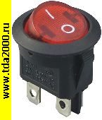 Переключатель клавишный Клавишный круглый D=23 4pin красный KCD1-224N выключатель рокерный (Переключатель коромысловый)