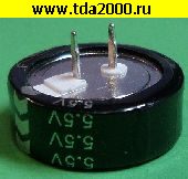 Конденсатор 1,5 Ф 5,5в 21х8 ионистор C-type между выводами 5мм конденсатор электролитический