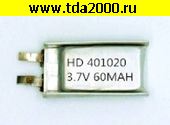 Аккумулятор Аккумулятор 3,7в 60мАч Li-Pol 401020 с выводами