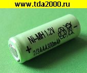 Аккумулятор 1,2в Аккумулятор 1,2в 300мАч Ni-Mh (2/3AAA) (реальная емкость 235)