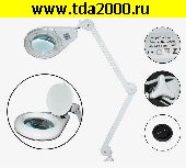 Лупа Лупа настольная 20701L на струбцине Х5 со светодиод. подсветкой белая