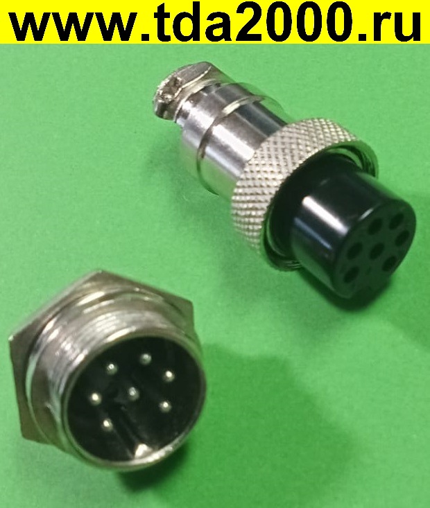 ft050625.jpg Разъём цилиндрические малогабаритный Разъём Цилиндрический малогабаритный GX16 16M-7 штекер+гнездо — изображение 1