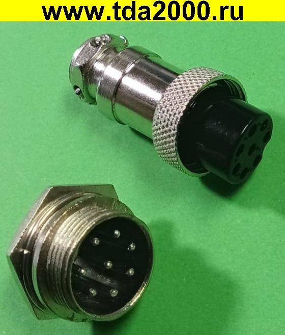 ft050630.jpg Разъём цилиндрические малогабаритный Разъём Цилиндрический малогабаритный GX16 16M-8 штекер+гнездо — изображение 1