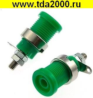 Разъём Банан ZP012 4mm Panel-mount Socket,GREEN
