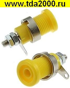 Разъём Банан ZP012 4mm Panel-mount Socket,YELLOW