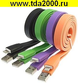 Шнур USB to iPhone 5 big flat 1m