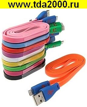 Шнур USB to iPhone5 Flat Flash smile 1m
