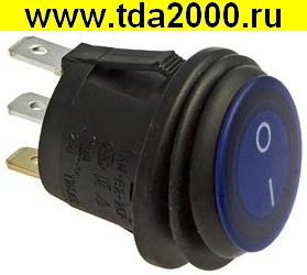 Клавишный переключатель SB040-12V BLUE IP65 on-off ф20.2mm