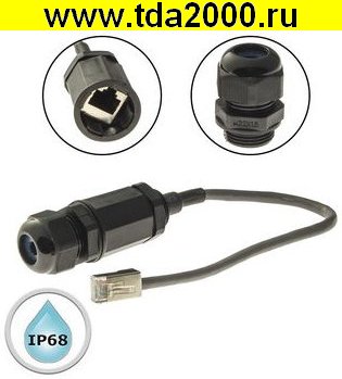 Разъём RJ-45 герметичный RJ45M20L25-5B