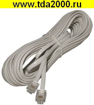 Телефонный кабель RJ-11 (6P-4C) 5m. white