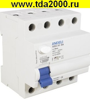 76517.jpg Брейкер ADB1L-63 4P 25A 30mA тип AC 6kA — изображение 1