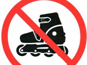 Информационный знак На роликах не заходить 150х150