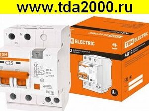 Брейкер АД12 2Р 25А 30мА
