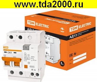 Брейкер АД12 2Р 63А 100мА