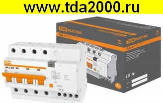 Брейкер АД-4 4Р C40 30мА 4.5кА тип АС