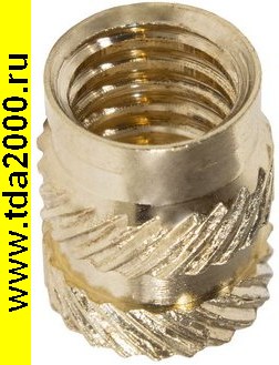 Втулка резьбовая закладная с отверстием М6 L=13 Т2