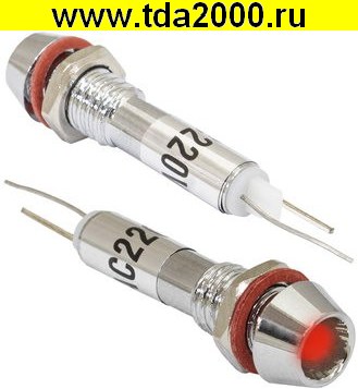 Светодиод в корпусе L-614-R 220v (6mm)