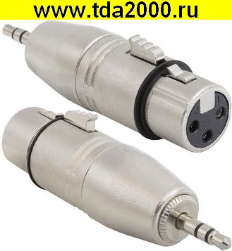 Разъём XLR JD-486 / XLR 3P F-mini jack 3.5 M микрофонный