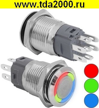 Кнопка антивандальная GQ16B-10E/RGB/N off-(on)
