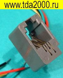 Разъём RJ-11 гнездо в трубке (TP4P4C)