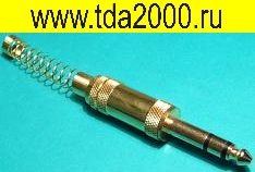 Разъём Аудио 6,3 стерео штекер на кабель «золото»