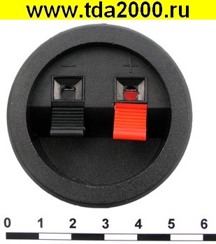 Разъём Корпусной терминал на 2 вывода для подключения динамиков D=55 круглый (10-0040)