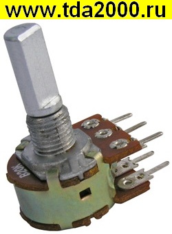 16K2 F 2x10k ручка с лыской резистор переменный