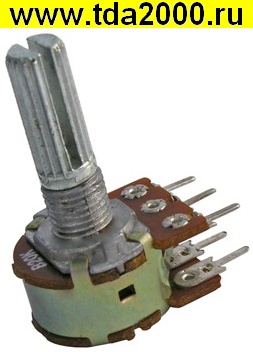 16K2 KC 2x500R ручка с накаткой резистор переменный