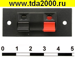 Разъём Корпусной терминал на 2 вывода на планке 21х52мм (10-0031) для подключения динамиков аудио нажимной Зажим