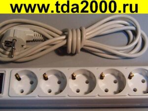 220в Сетевой фильтр 1,8м 5+1 розеток EXSER (удлинитель)