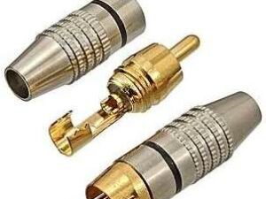 Разъём RCA штекер на кабель металл 7-0218 / RP-213 black (SZC-0218)