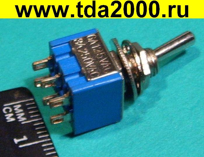 Тумблер MTS-202 2пол. 6pin (диаметр резьбы М5)