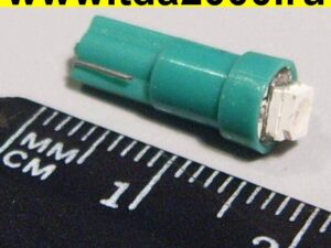 Автолампа светодиодная без цоколя т5 зеленая 1 led smd
