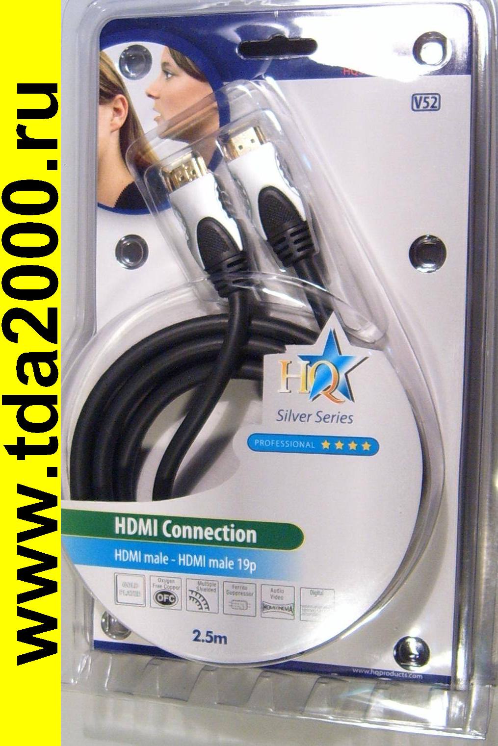 HDMI штекер~HDMI штекер шнур 2,5м (HQSS5550-2.5)