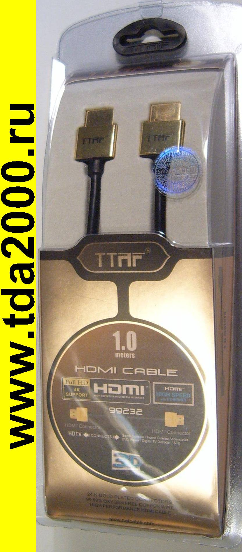 HDMI штекер~HDMI штекер шнур 1м High-end 4K TTAF (99232)