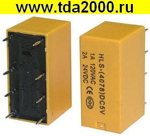 Реле 5в ток-2A 5VDC (HLS-4078) (контакты 2+3+3)