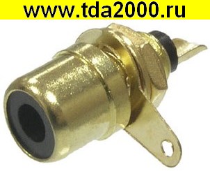Разъём RCA гнездо на корпус gold черный 7-0234B GOLD / RS-115G