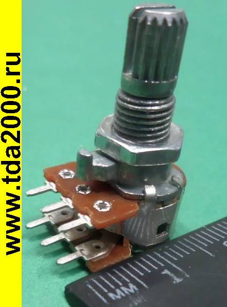 ft026159.jpg 16K2 KC 2x 20k B20K короткая ручка с накаткой (2х3выв.) резистор переменный — изображение 1